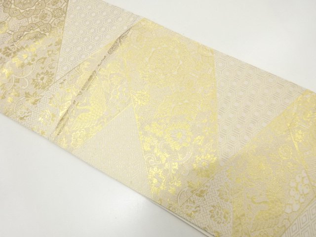JAPANESE KIMONO / FUKURO OBI / ZENTSU / WOVEN PHEONEX & FLOWER CREST
